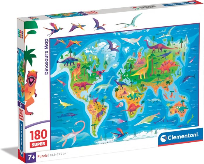 Puzzle 180 Pzs Super Dinosaurs Map =2024= - Imagen 1