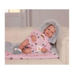 Muñeca Triana Con Pelele Rosa Erizo 38cm
