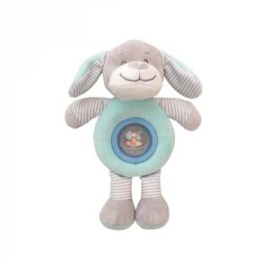 Peluche perro verde sonajero bolita