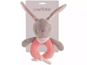 Sonajero Conejo Rosa Terciopelo 18 cm.
