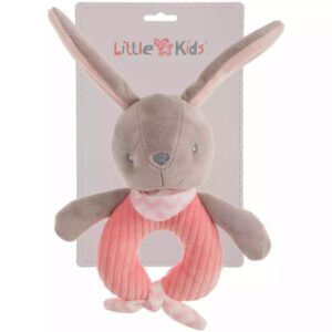 Sonajero Conejo Rosa Terciopelo 18 cm.