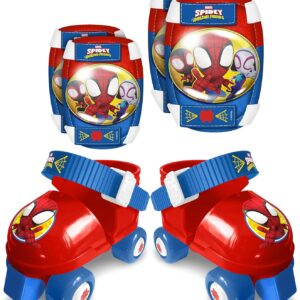 Set de patines, coderas y rodilleras Spidey Stamp