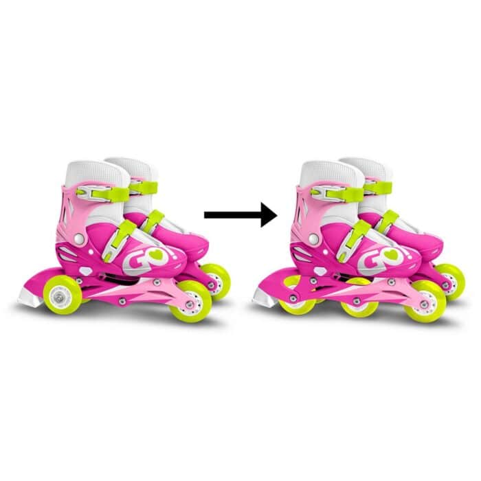 Patines De 3 Ruedas Niños Skids Control Talla 27-30 Rosa - Imagen 1
