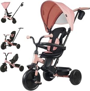 6 En 1 Triciclo Elite Platinum Rosa  Asiento Giratorio 360º