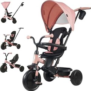 6 En 1 Triciclo Elite Platinum Rosa  Asiento Giratorio 360º