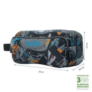 Estuche Totto Agapec Okubo 3 compartimentos