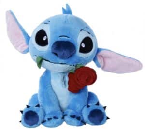 Peluche Stitch con rosa 25 cm