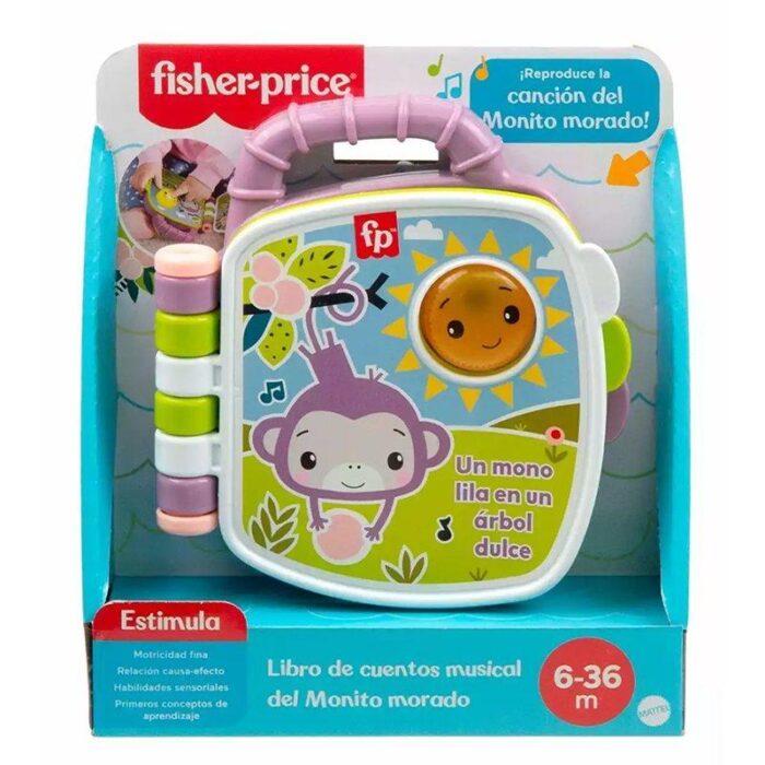 Fisher Price libro de cuentos musical del monito morado - Imagen 1
