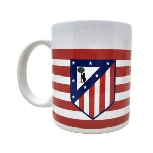 Atlético de Madrid taza cerámica rojiblanca con escudo 330ML