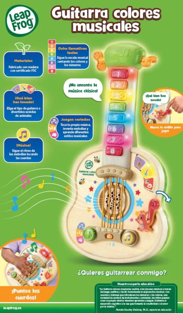 Guitarra infantil colores musicales Leap Frog - Imagen 2