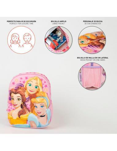 Mochila 3D Princesas Disney 31cm - Imagen 3