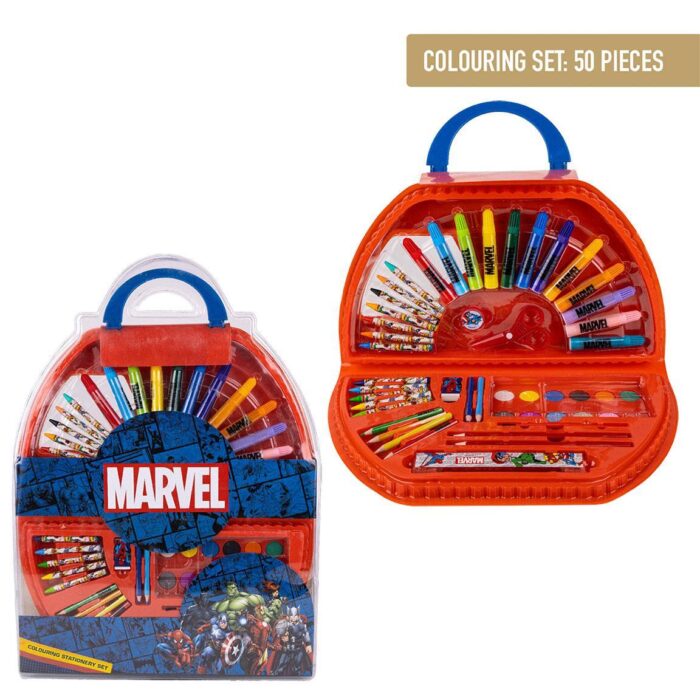 Set Papeleria Coloreable 50 Pzas Marvel - Imagen 1