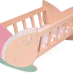 Cuna de Madera para Muñecas Tulipe con Colchón