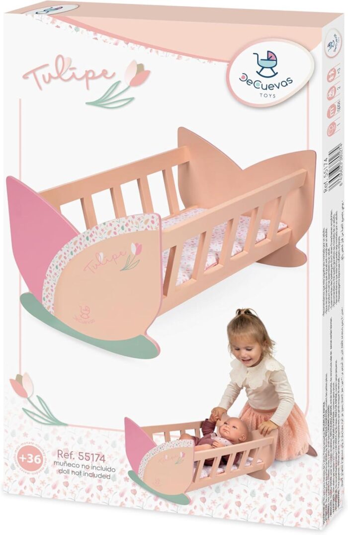 Cuna de Madera para Muñecas Tulipe con Colchón - Imagen 4