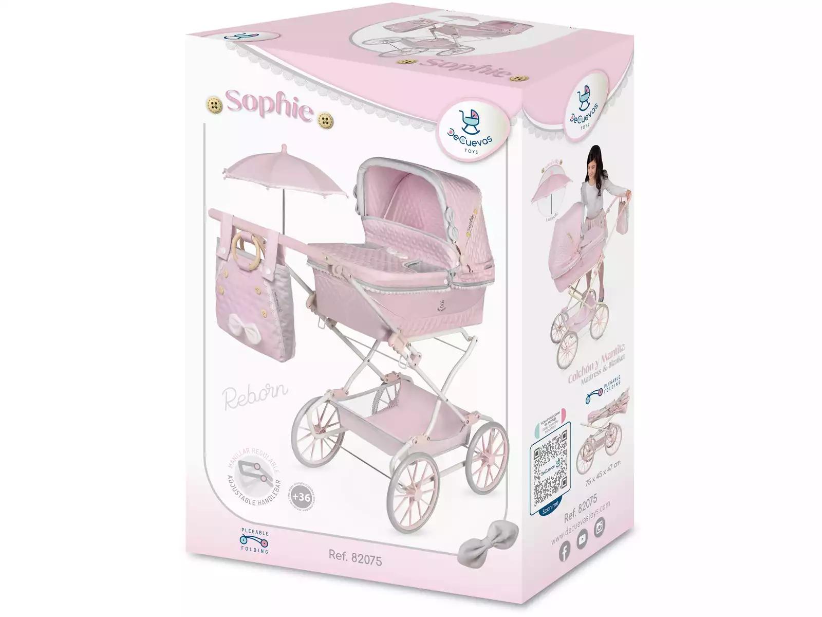 Carro de Muñecas Reborn Sophie Plegable con Sombrilla - Imagen 3