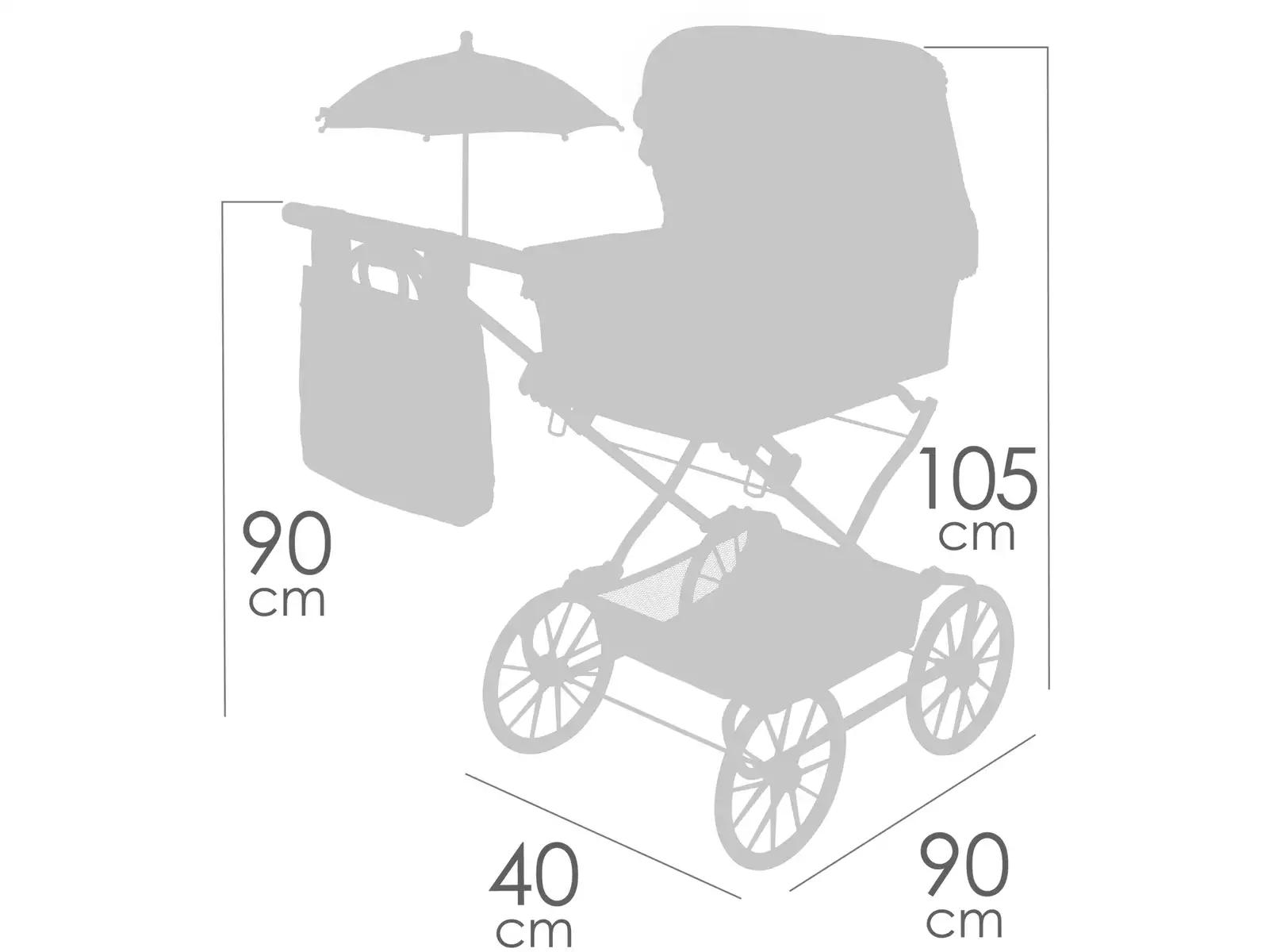 Carro de Muñecas Reborn Sophie Plegable con Sombrilla - Imagen 4