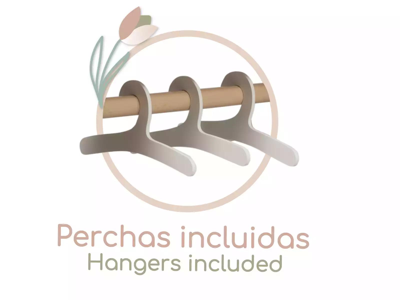 Armario de Madera para Muñecas Tulipe con Perchas - Imagen 4