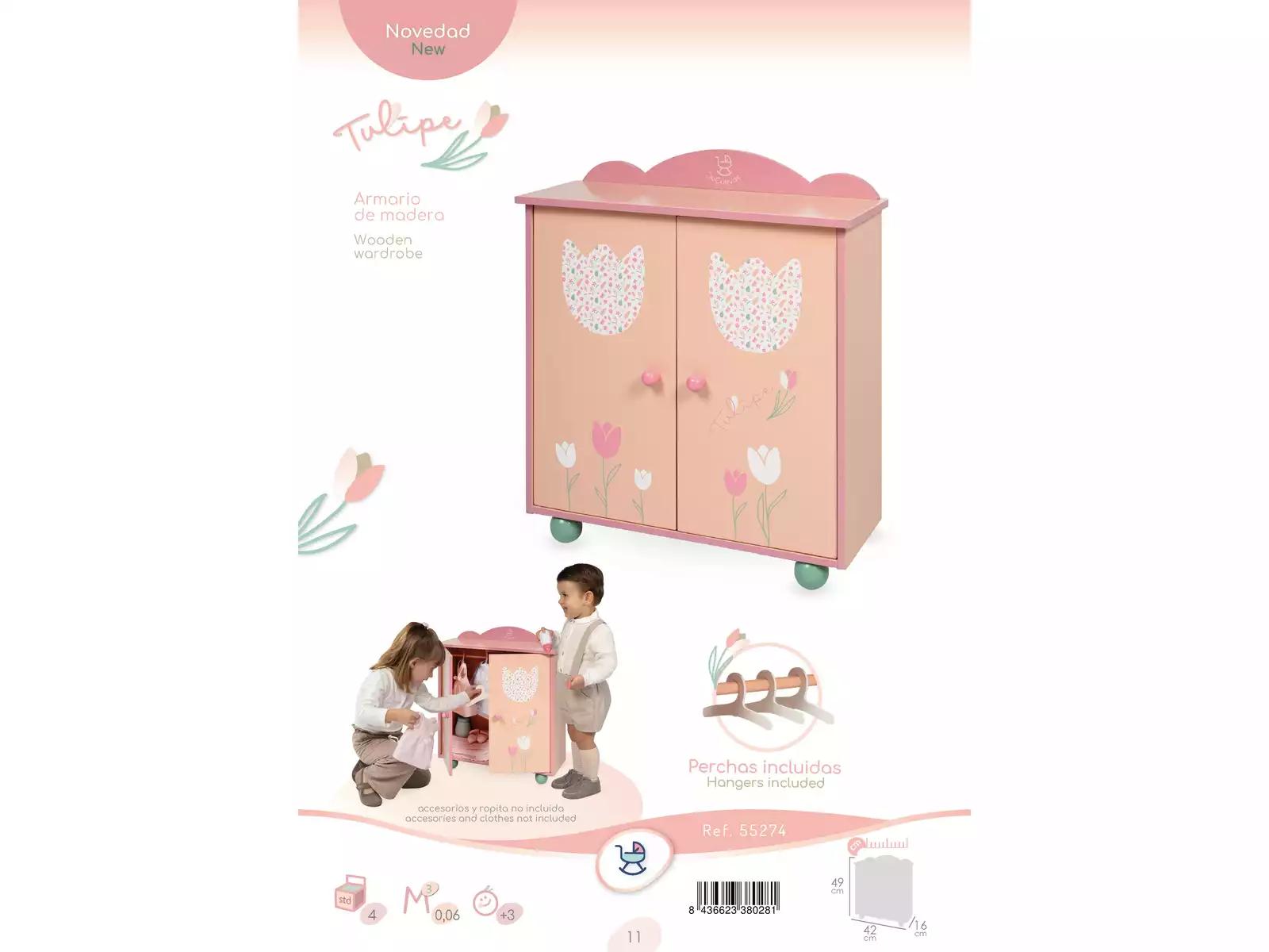 Armario de Madera para Muñecas Tulipe con Perchas - Imagen 6