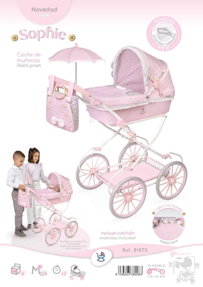 Carro de Muñecas Sophie Plegable con Sombrilla - Imagen 4