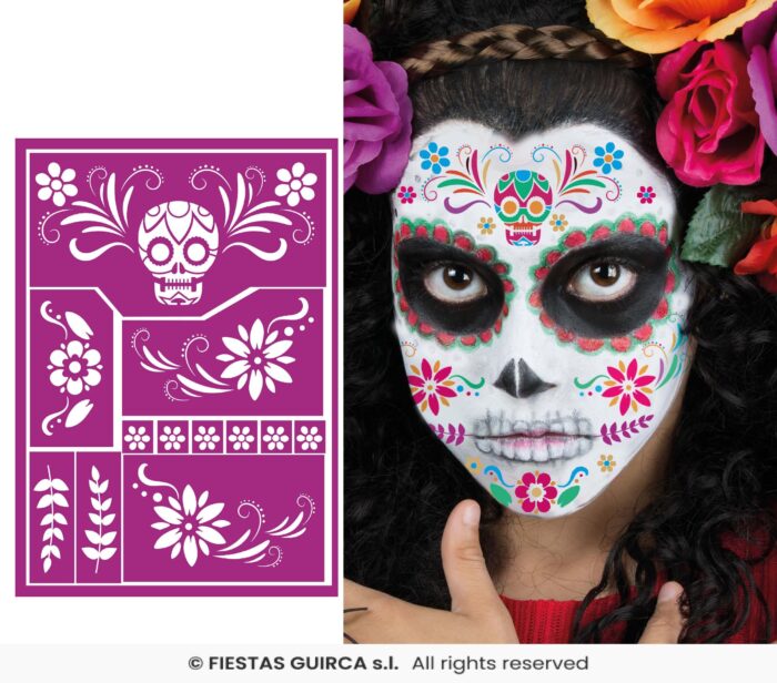 PLANTILLA ADHESIVA MAQ.INF.CATRINA 14X20 CM - Imagen 1