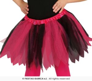 TUTU INFANTIL BRILLANTE ROSA Y NEGRO 30 CMS