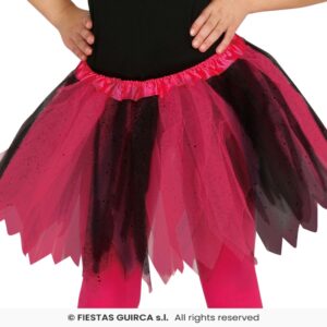 TUTU INFANTIL BRILLANTE ROSA Y NEGRO 30 CMS