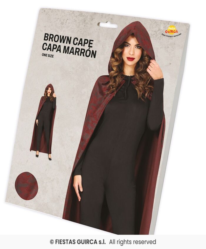 CAPA MARRON CON CAPUCHA 130 CMS - Imagen 3