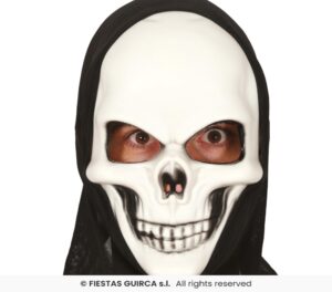 MASCARA CALAVERA CON CAPUCHA PVC
