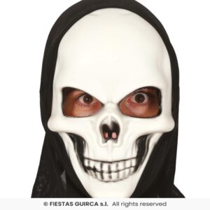 MASCARA CALAVERA CON CAPUCHA PVC