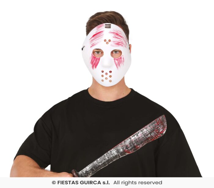 MASCARA BLANCA PVC CON MACHETE - Imagen 1