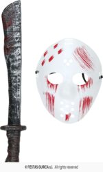 MASCARA BLANCA PVC CON MACHETE - Imagen 2