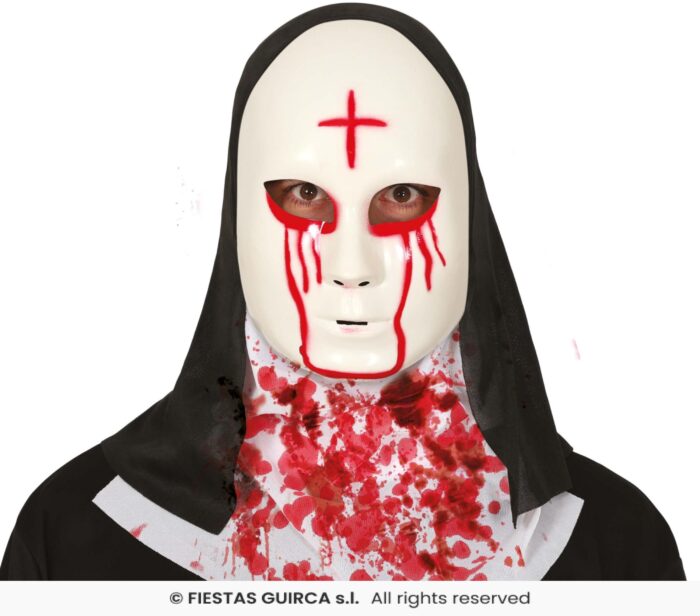MASCARA MONJA SATANICA PVC - Imagen 1