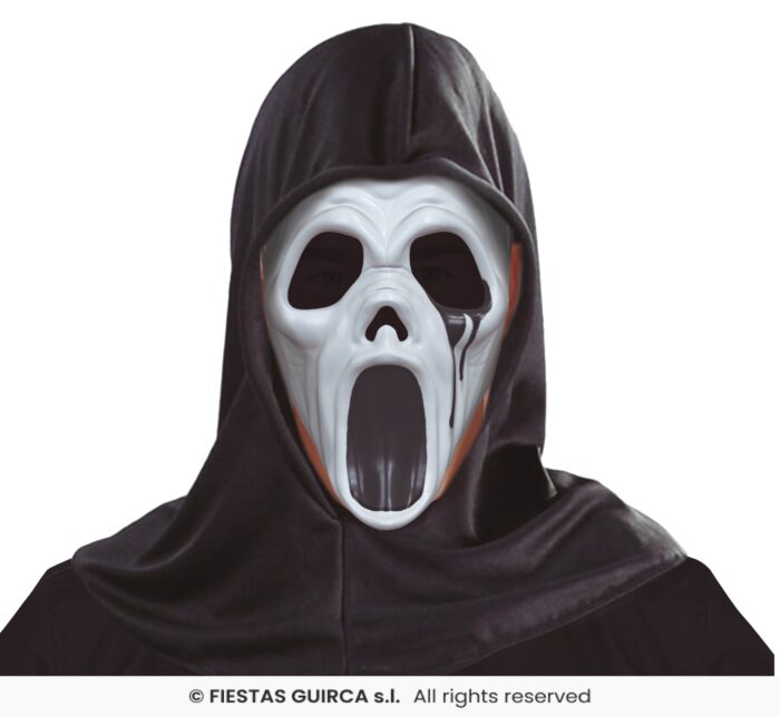 MASCARA ASESINO CON CAPUCHA, PVC - Imagen 1