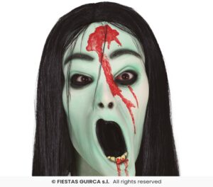 MASCARA NIÑA FANTASMA CON PELO, LATEX