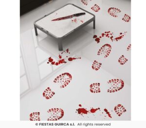 PISADAS SANGRE BOTAS ADHESIVAS, 2 X 25X70 CMS.