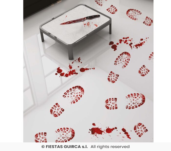 PISADAS SANGRE BOTAS ADHESIVAS, 2 X 25X70 CMS. - Imagen 1