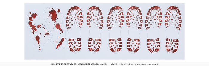PISADAS SANGRE BOTAS ADHESIVAS, 2 X 25X70 CMS. - Imagen 2
