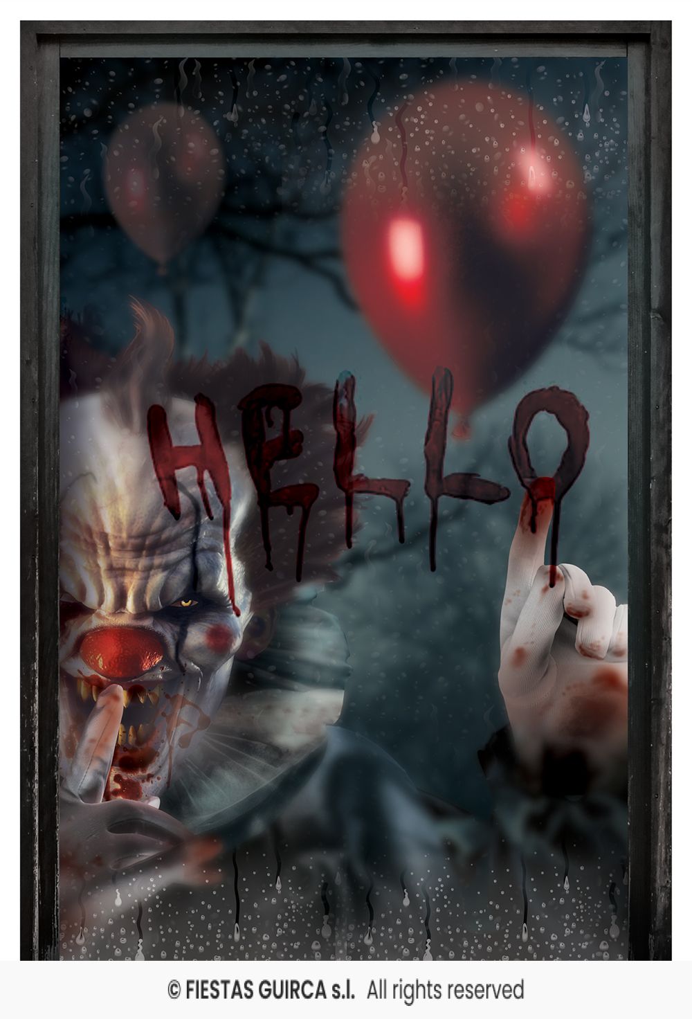 DECORACION VENTANA PAYASO 80X120 CMS - Imagen 2