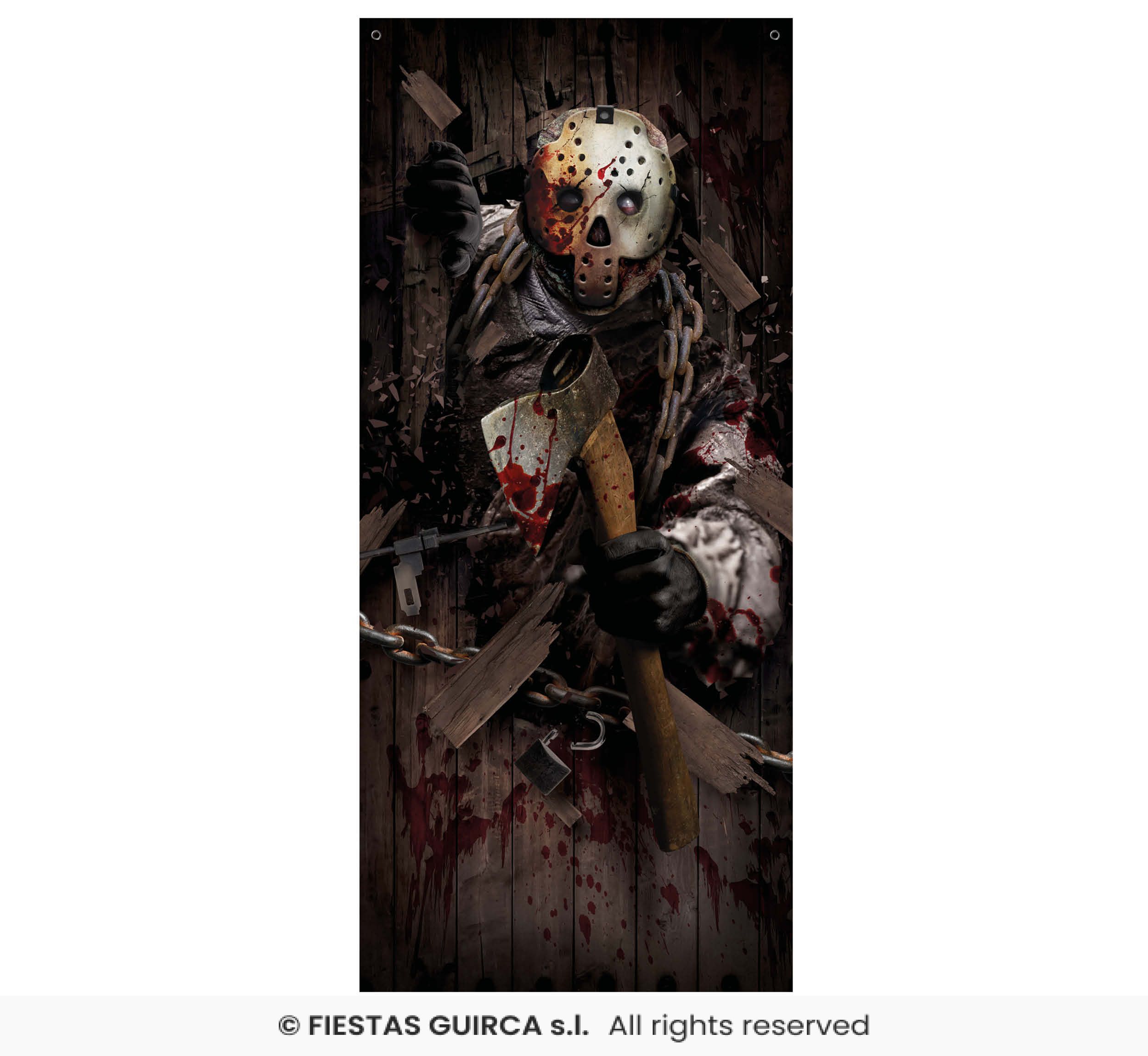 DECOR. PUERTA ASESINO HACHA 80 X 180 CMS - Imagen 2