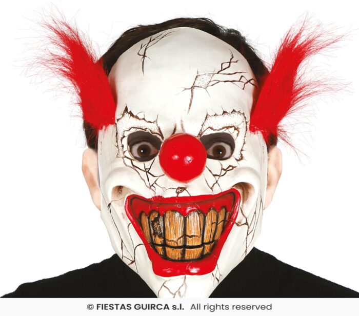 MASCARA PAYASO TERROR CON PELO LATEX - Imagen 1