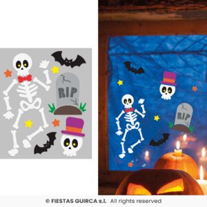 DECORACION GEL ESQUELETOS 20X25 CM