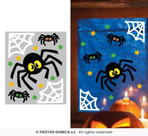 DECORACION GEL ARAÑAS 20X25 CM