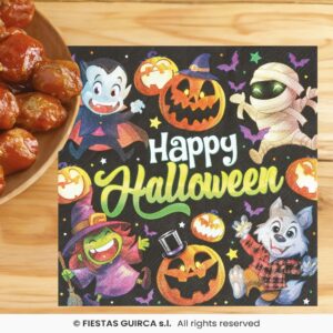 BOLSA 20 SERVILLETAS MONSTRUITOS 16X16 CMS