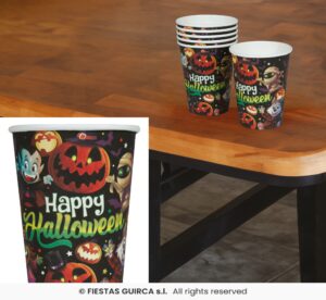 BOLSA 6 VASOS MONSTRUITOS 240 ML 9 CM