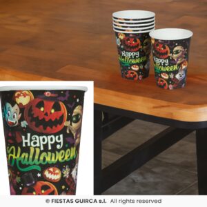 BOLSA 6 VASOS MONSTRUITOS 240 ML 9 CM