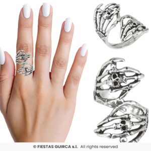 ANILLO MANOS ESQUELETO METAL