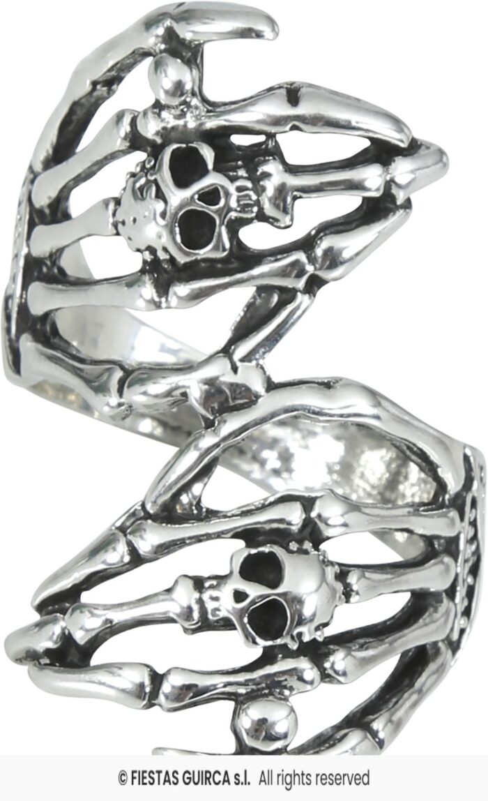 ANILLO MANOS ESQUELETO METAL - Imagen 2
