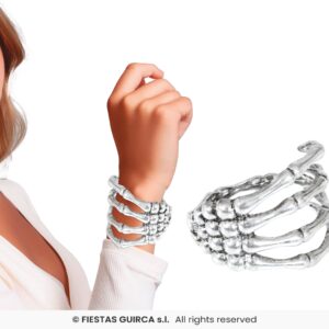 BRAZALETE ESQUELETO METALICO, PLATA