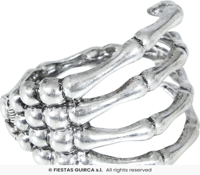 BRAZALETE ESQUELETO METALICO, PLATA - Imagen 2