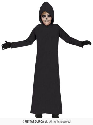 TUNICA CON CAPUCHA, NEGRA, INFANTIL, 5-6 AÑOS